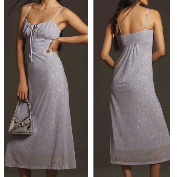 Anthropologie Sleeveless Slip Midi Dress Size Large Baby Doll Fairy Whimsical - Picture 11 of 16